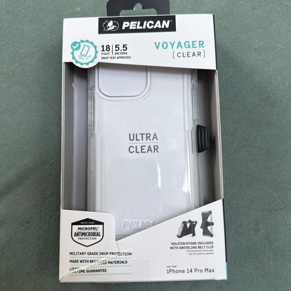 Pelican Voyager Magnetic Apple iPhone 14 Pro Max Clear MagSafe Case Holster Clip